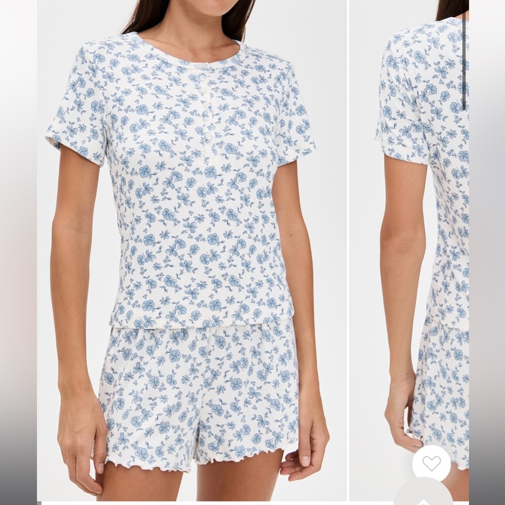 Z SUPPLY daisy  Floral Short Sleeve Pajama Set (shorts and short sleeve top)